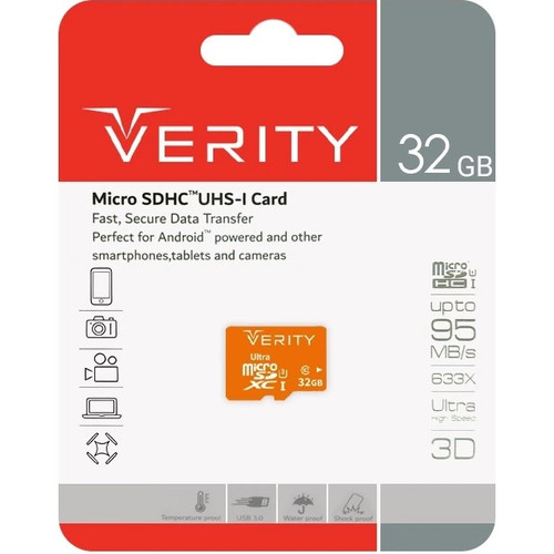 کارت حافظه microSDHC وریتی مدل Ultra 633X کلاس 10 استاندارد UHS-I U1 سرعت 95MBps ظرفیت 32