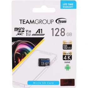 رم میکرو ۱۲۸ گیگ تیم گروپ TeamGroup team A1 V30 U3 C10 100MB/s