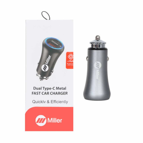 شارژر فندکی 30W فست و PD دو پورت Miller مدل M-CH107
