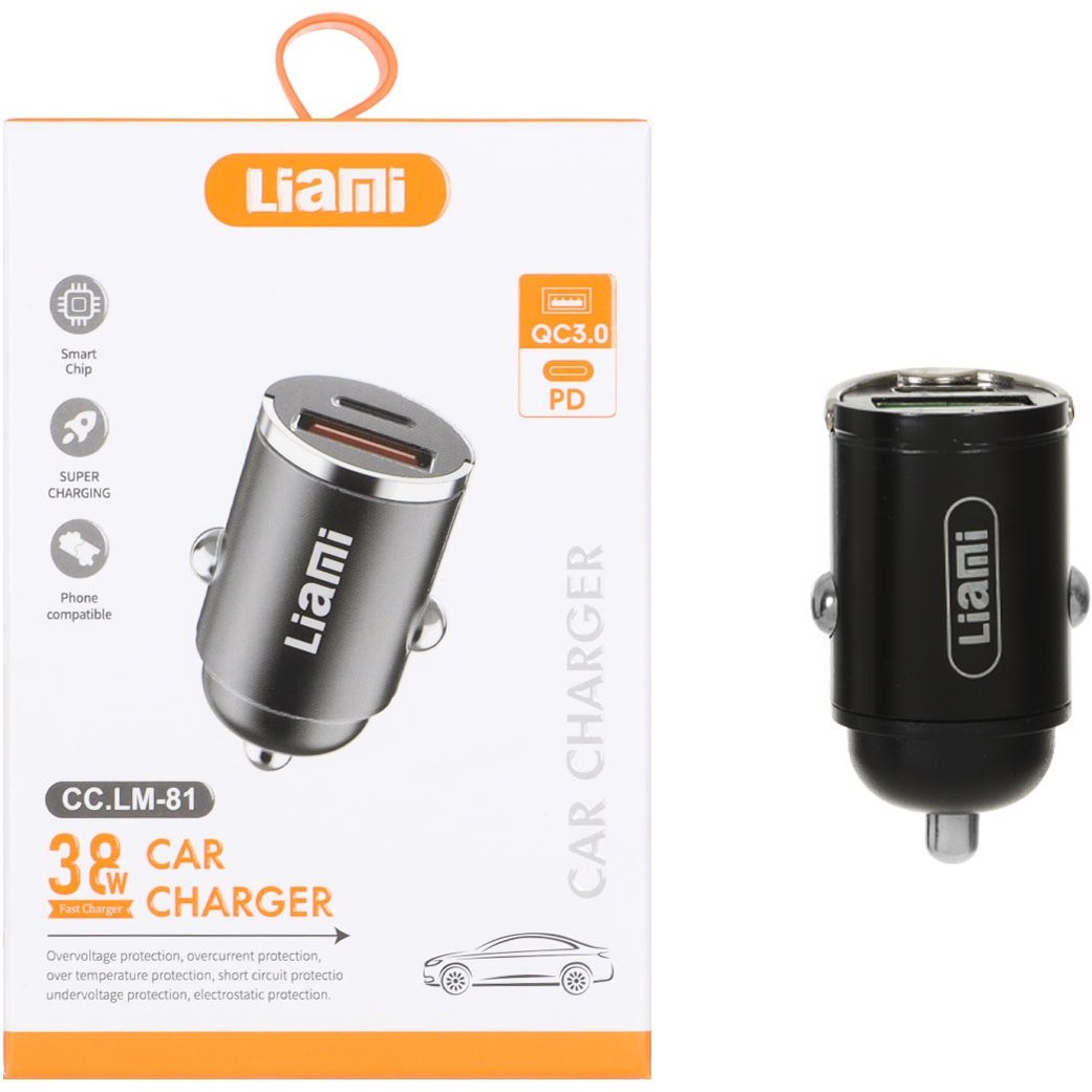 شارژر فندکی PD و فست دو پورت Liami مدل CC.LM-81 38W -