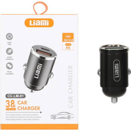 شارژر فندکی PD و فست دو پورت Liami مدل CC.LM-81 38W -
